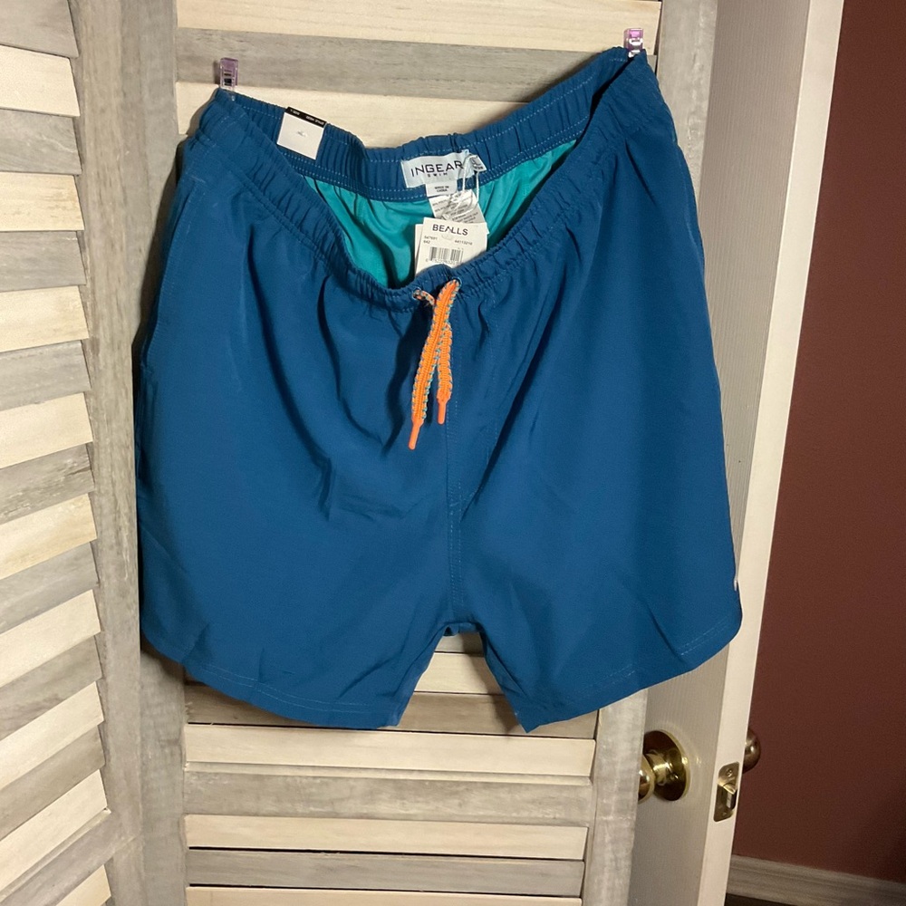 Ingear Blue and Orange Swim Trunks Quick-Drying Relaxed Fit